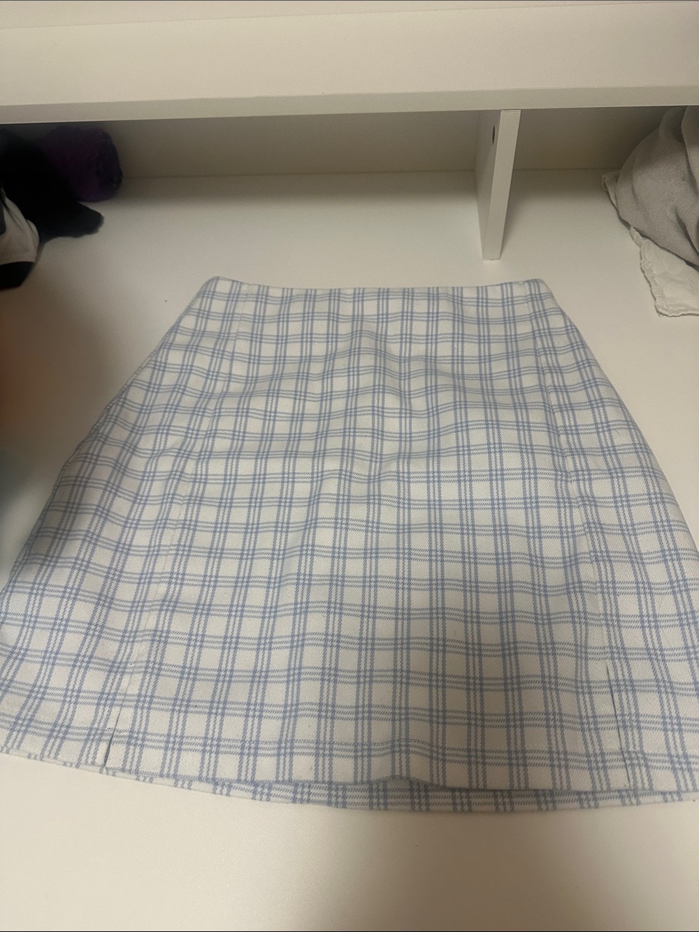 J. Galt Light Blue Plaid Mini Skirt — A-Line Casual Chic